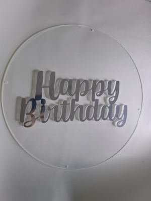 Kit placa 95% incolor para painel de mini festa + 2 palavras Happy Birthday adesivadas